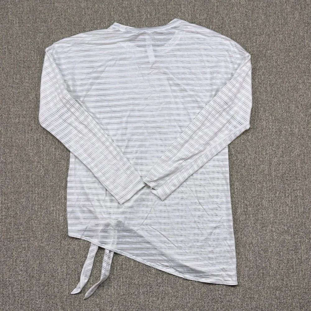 Lululemon Striped Long Sleeve Tie Side Wrap Top Womens 6 Stretch Athleisure‎